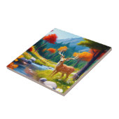 Carreau Deer d'or debout dans la forêt-987679 (Côté)