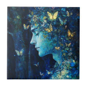 Carreau Déesse de la forêt enchantée avec papillons (7)