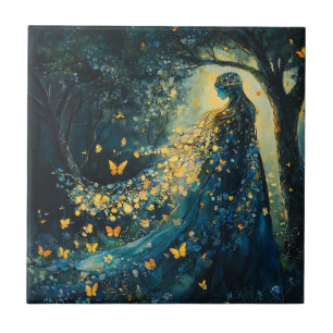 Carreau Déesse de la forêt enchantée avec papillons (8)