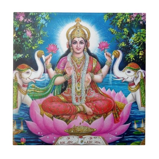 Carreau Déesse de Lakshmi de l'amour, de la prospérité, et (Devant)