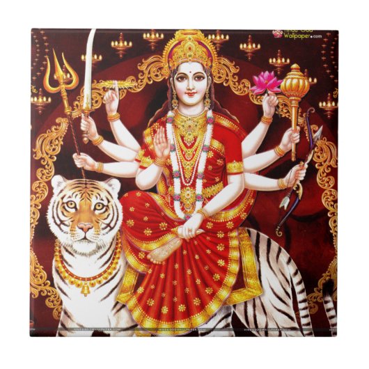 CARREAU DÉESSE INDOUE DE VAISHNO DEVI (Devant)