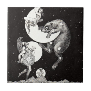 Carreau Déesse lunaire céleste antique et ours Major