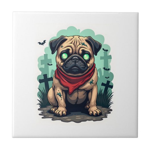 Carreau Défilé de Pug Zombie (Devant)