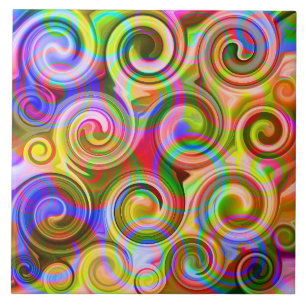 Carreau Défilement Abstrait géométrique pastel