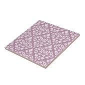 Carreau Défiler Damask Grand Motif rose sur Mauve (Côté)