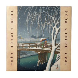 Carreau Défunte neige le long d'art d'hiver de kawase de