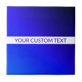 Carreau Dégradé bleu et texte modifiable sur bande blanche (Devant)