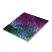 Carreau Dégradé géométrique Hexagon violet et bleu-vert (Côté)