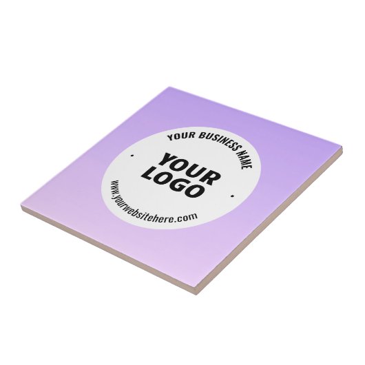 Carreau Dégradé subtil de violet clair et logo de votre en (Côté)
