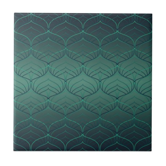 Carreau Dégradé vert dans le style art déco. (Devant)
