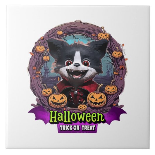 Carreau Déguisement de chiot pour Halloween (Devant)
