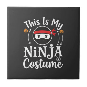 Carreau Déguisement de ninja drôle Design Halloween_1