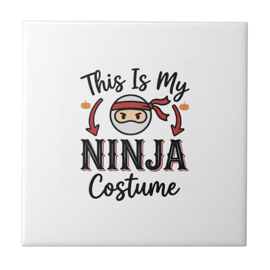 Carreau Déguisement de ninja drôle Design vectoriel Hallow (Devant)