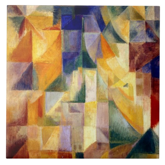 Carreau Delaunay - Fenêtres simultanées, célèbre peinture, (Devant)