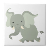 Carreau d'éléphant de dessin animé joyeux mignon (Devant)