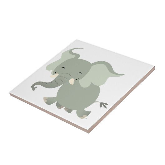 Carreau d'éléphant de dessin animé joyeux mignon (Côté)