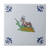 Carreau Delft Farm Animal Chèvre Blue Multi Repro c 1650 (Devant)
