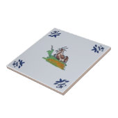 Carreau Delft Farm Animal Chèvre Blue Multi Repro c 1650 (Côté)