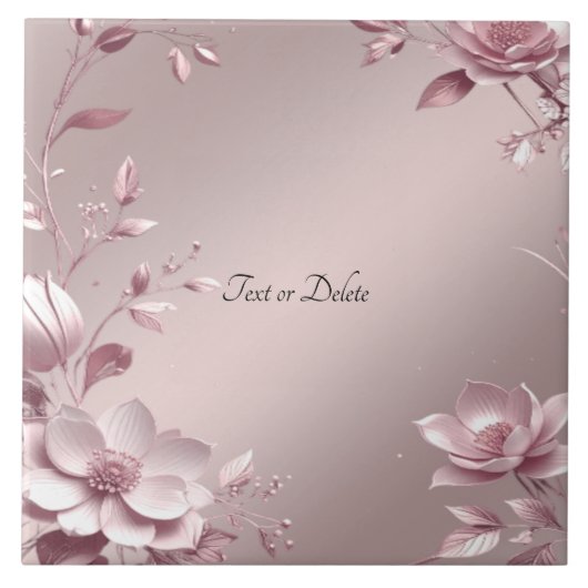 Carreau Delicate Pink Floral Ceramic Tile (Devant)
