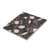 Carreau Délicates oeillets roses avec fleurs Feuilles vert (Côté)