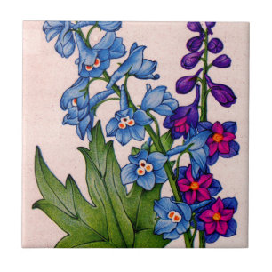 Carreau delphiniums en bleu et violet