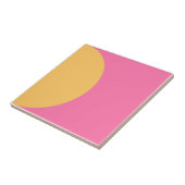 Carreau Demi-cercle rose rétro mi-siècle moderne (Côté)
