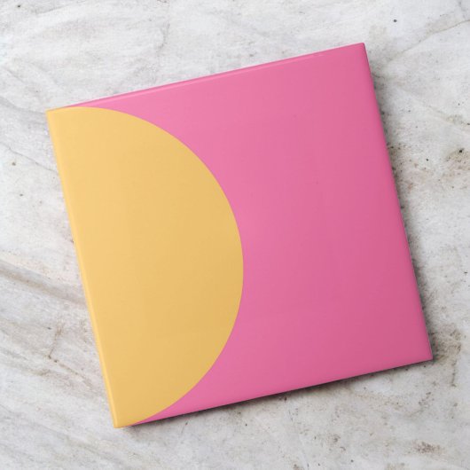 Carreau Demi-cercle rose rétro mi-siècle moderne