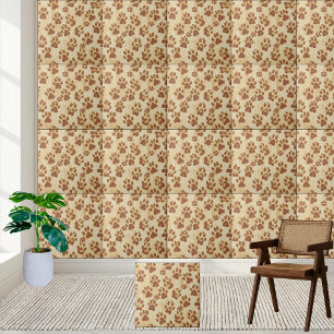 Carreau d'Empreinte de patte Brown doré