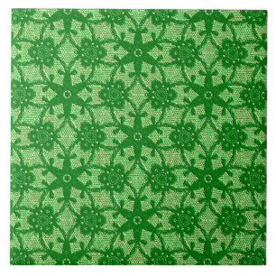 Carreau Dentelle antique - émeraude et vert citron