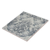 Carreau Dentelle Blanche Douce, Accents Argent, Luxe Incom (Côté)