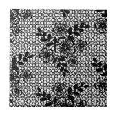 Carreau Dentelle blanche noire - Fleurs - Belle (Devant)