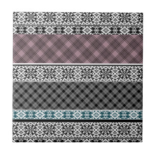 Carreau Dentelle patchwork noir et blanc