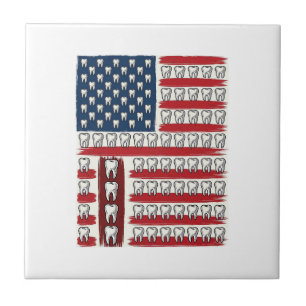 Carreau Dentiste Patriotique Dent Drapeau