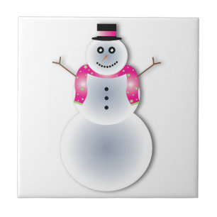 Carreau déplaisant bonhomme de neige de noël