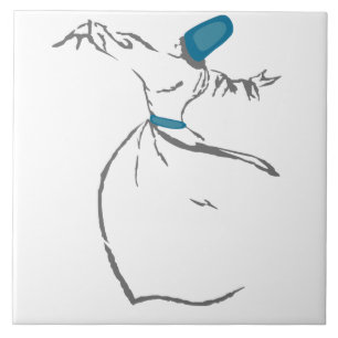 Carreau Derviche de tourbillonnement - tuile de turquoise