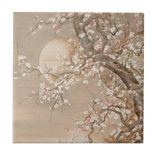Carreau Des fleurs de prunes japonaises au clair de lune p (Devant)