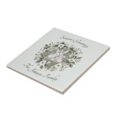 Carreau Des lapins mignons dans une couronne d'hiver flora (Côté)