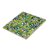 Carreau Des lémuriens de Madagascar dans la jungle exotiqu (Côté)