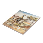 Carreau désert de cowgirl occidentale mignonne (Côté)