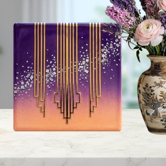 Carreau Desert Disco Lattice CrystalOmbre Diamond & Orange