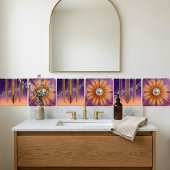 Carreau Desert Disco Sunburst Purple Retro Sunset & Mirror