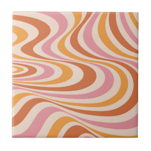 Carreau Design abstrait rose et orange
