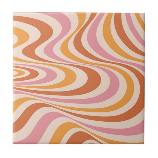 Carreau Design abstrait rose et orange (Devant)