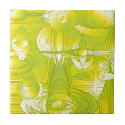 Carreau Design Art Déco Jaune et Vert (Devant)
