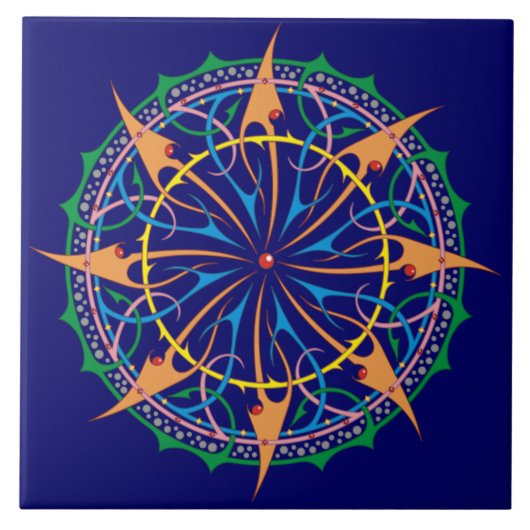 Carreau Design artistique de pointe en spirale océanique (Devant)