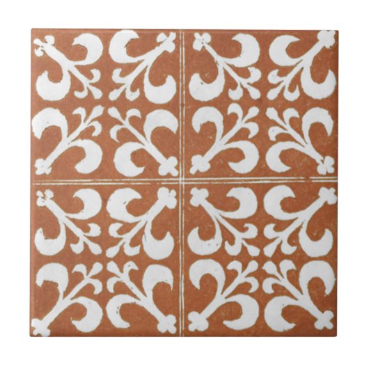 Carreau Design d'art irlandais vintage en céramique rouge (Devant)