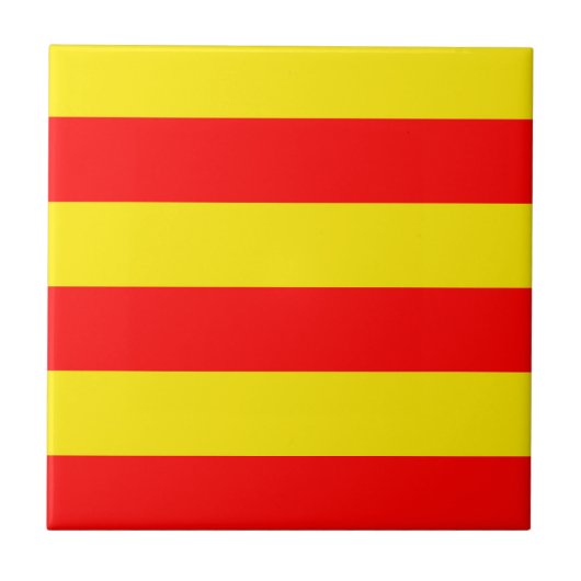 Carreau Design de bandes rouge et jaune (Devant)