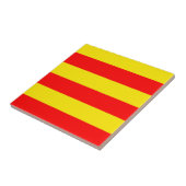 Carreau Design de bandes rouge et jaune (Côté)