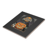Carreau Design de chat de citrouille de la saison d'Hallow (Côté)