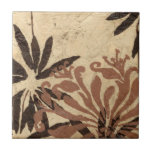 Carreau Design de crayon floral avec Feuilles tawny<br><div class="desc">Ce dessin au pochoir de feuilles floraux à la coloration tonique a un aspect rustique arrière - plan,  lui donnant une atmosphère vintage. Un original de Jennifer Goldberger,  cette impression ferait un cadeau extraordinaire pour quelqu'un qui aime l'atmosphère rustique de pièces comme celle-ci!</div>
